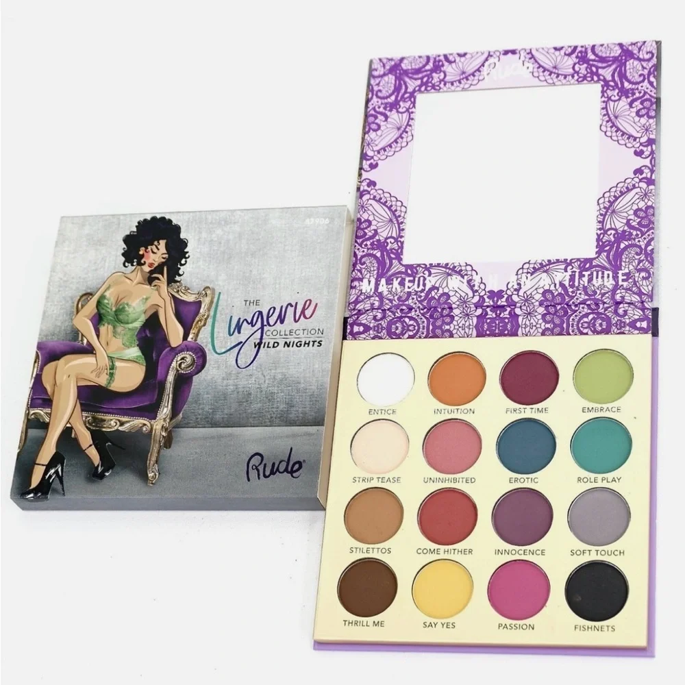 Rude Cosmetics The Lingerie 16 Eyeshadow Palette ~ Wild Nights ~ Full Size New